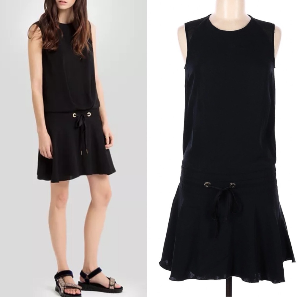 Sandro Rosilda Black Drawstring Dress - Picture 3 of 13